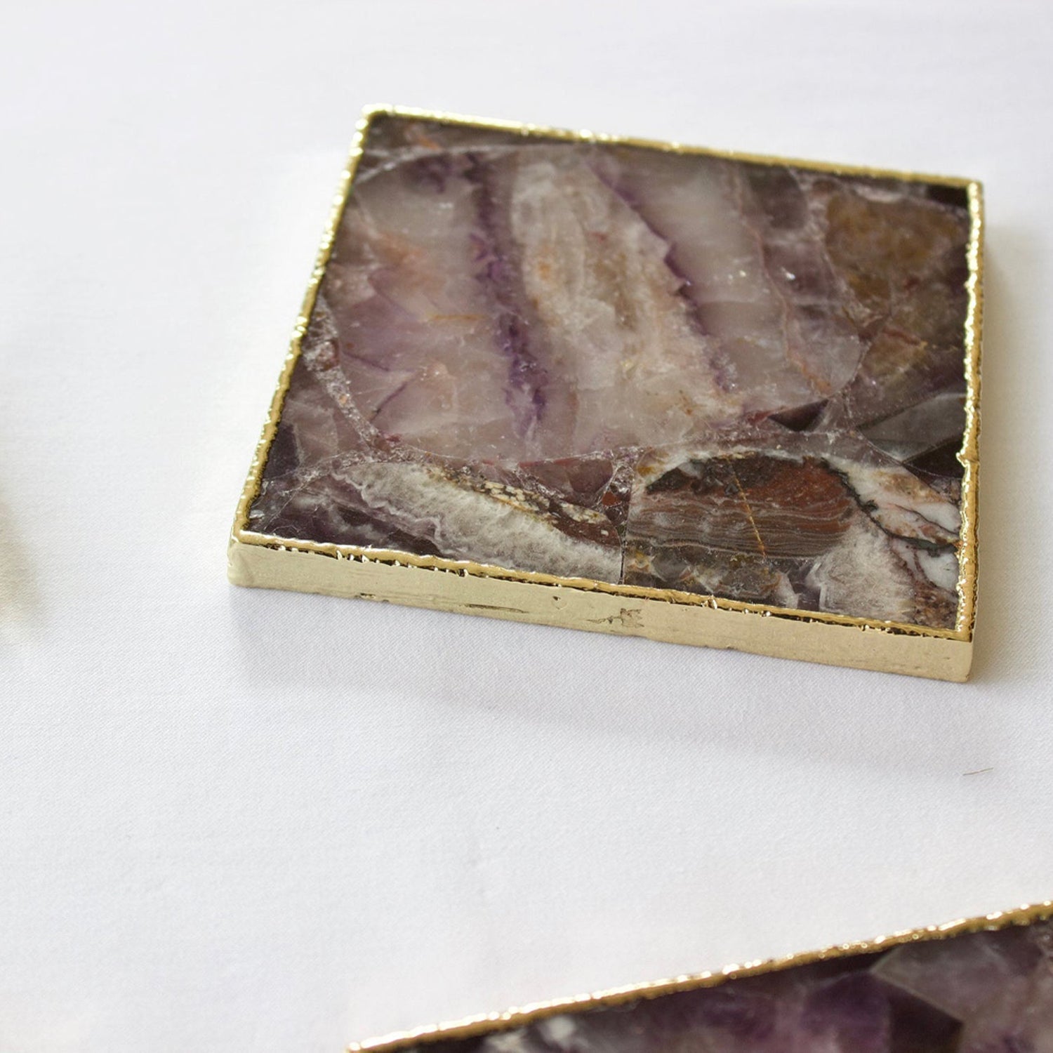 Amethyst Agate - Set of 4 Large Square Coasters | Personalised Momentos-2