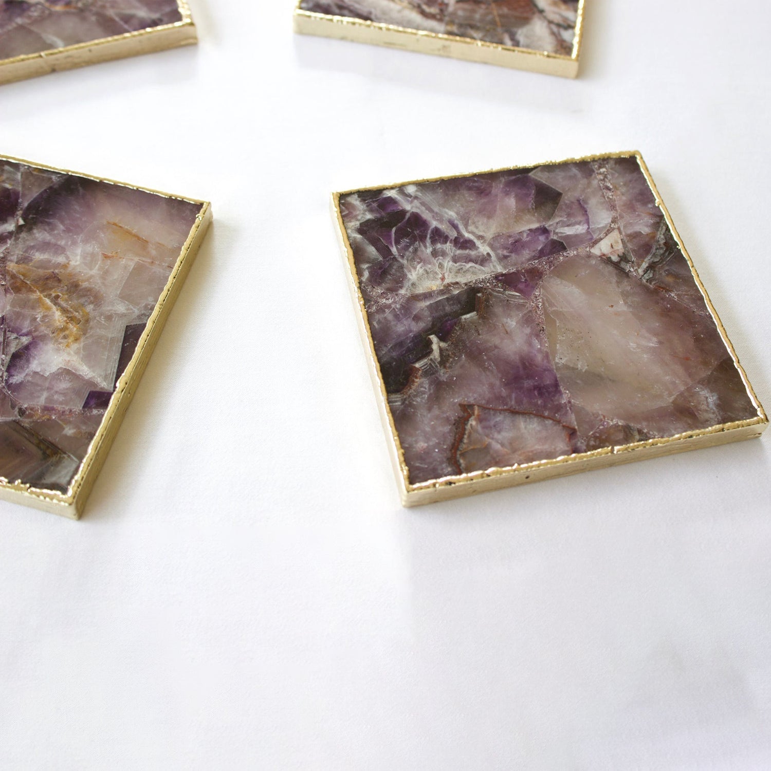 Amethyst Agate - Set of 4 Large Square Coasters | Personalised Momentos-3